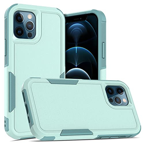Draamvol for iPhone 12 Case iPhone 12 Pro Case Shockproof Military Grade Full Body Protective TPU Hard PC Bakck Cover for iPhone 12/12 Pro Phone Case,Light Green