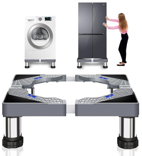 Waschmaschinen Untergestell, Podest für Waschmaschine und Trockner, Verstellbare Waschmaschine Untergestell für Spülmaschine Gefriertruhe Gefrierschrank und Haushalts Geräte(Einstellbare 18-21cm)