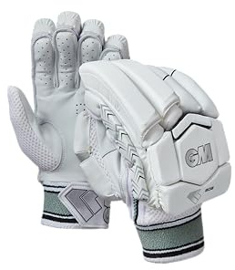 Gunn & Moore GM 808 Cricket-Schlaghandschuhe, schlanke Handrücken-Form, Komfort mit Schutz, Handfläche aus Kalbsleder, für kleine Erwachsene, Rechtshänder, 1 Paar, ca. 500 g pro Paar