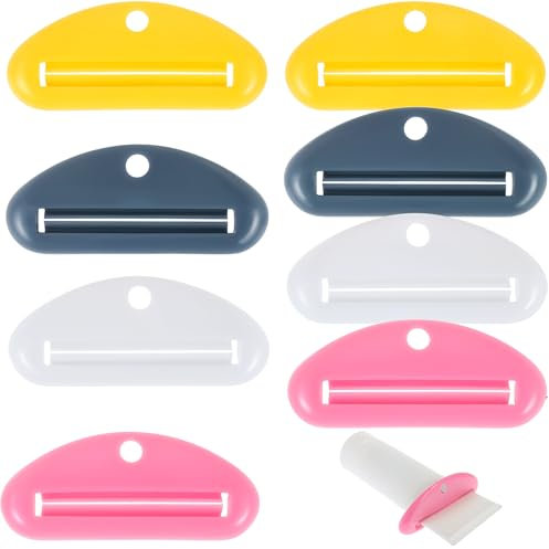 YmapInc Lot de 8 presse-tubes de dentifrice pour tous les tubes en plastique 4 couleurs Pour dentifrice, crème pour les mains, lait nettoyant
