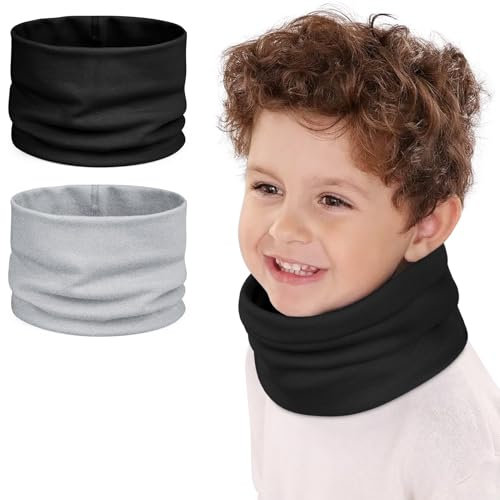 Kiiwah 2 Stück Loop Schal Kinder, Schlauchschal Kinder für Jungen Mädchen Warm Halstuch Kinder Winddicht Multifunktionstuch Kinder Schlauchschal Baby für Winter, Frühling, Herbst