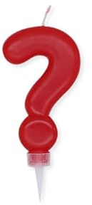 Velas de cumpleaños con signo de interrogación - Varzi desde 1956 (Rojo)
