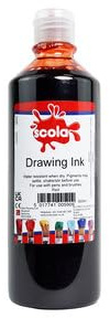 Scola Drawing Ink, 600ml Bottle, Brilliant Red, Water-Based Ink, Arts & Craft Projects, For Children & Schools