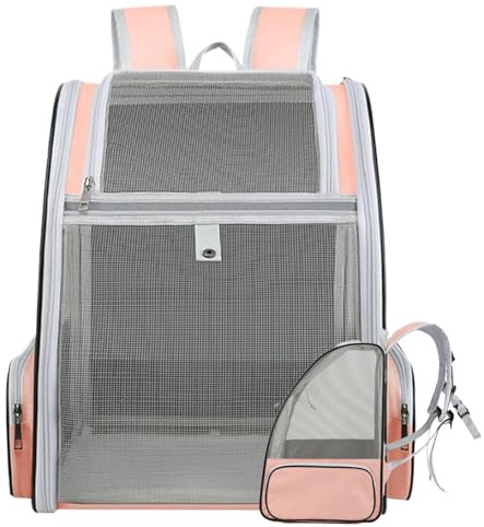 Acunny Mochila para gatos, mochila Cat Carrier - Bolsa de viaje de mochila de senderismo de mascotas,Suministros de mascotas portátiles con placa inferior no deslizante para animales medianos pequeños