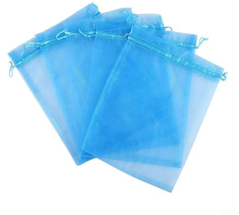 Juego de 100 bolsas de malla antipájaros para proteger fresas, uvas y otras frutas de jardín de plagas (Lago de azul)