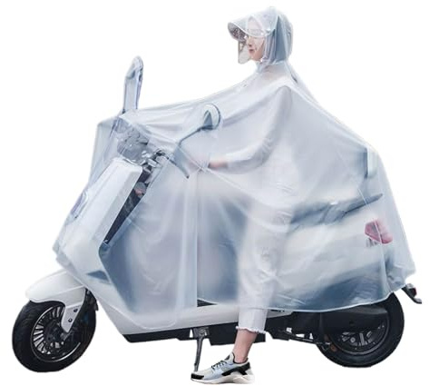 Huxibai Poncho de vélo | Hotte de pluie avec capuche pour vélo | Léger et réutilisable pour moto, voyage, homme, femme, imperméable, transparent