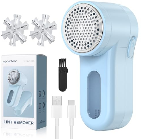 Fabric Shaver Lint Shaver, Electric Lint Remover with 13-Blades, Sweater Shaver USB Rechargeable Fabric Pilling Remover for Clothes, Couch, Beddings