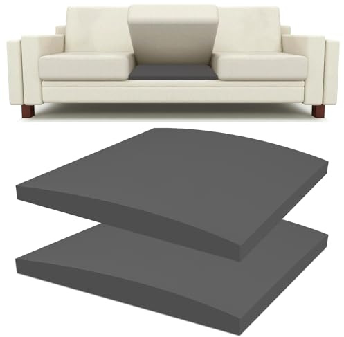 Lanswood Sofa Cushion Support for Sagging Seat 2Pack 50 x 50cm High-Density Foam Replacement Sofa Seat Cushions Curved Furniture Seat Under Cushion Sag Repair-Black