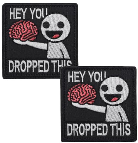 2 parches bordados de caricatura con texto en inglés Hey You DDrop - Parche divertido de motociclista de moral sarcástica para cascos, sombreros, bolsos, mochilas, ropa, chaquetas, jeans, bricolaje
