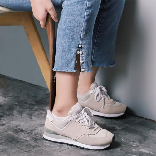 Calzador portátil de madera para niños y personas mayores, pequeño elevador de zapatos de mano, herramienta doméstica duradera, opciones de mango corto y largo, fácil acceso a los zapatos