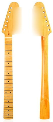 Luooi Replacement Maple Neck & Fingerboard for Strat/Stratocaster, 22 Frets, Lacquer Finish, Direct Fit Upgrade