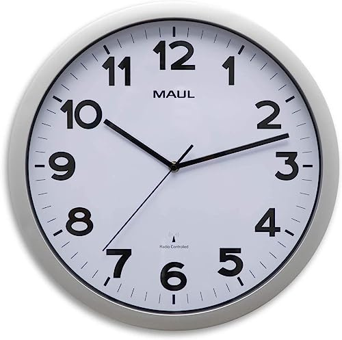 MAUL | Maul Radio Controlled Clock | Silver | Diameter 40 cm