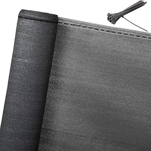WOLTU Pantalla de Privacidad 2x10 m, Pantalla HDPE 150 g/m² para Balcón Jardín, Protección de Privacidad Recortable, Resistiente al Viento y Polvo, Protección UV, Antracita