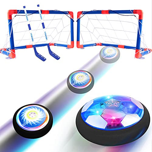 Ancesfun Wiederaufladbarer Fußball mit LED-Leuchten und sicherem Schaumstoff Stoßdämpfer, Air Power Fußball Hover Ball für 3 4 5 6 7 8-12 Jahre alt Jungen Mädchen Indoor Outdoor Spiele