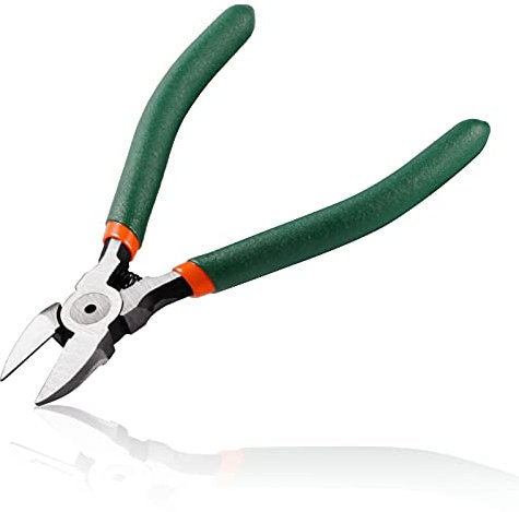 LEONTOOL 5 Inches Wire Cutter, Flush Cutter with Spring, Precision Diagonal Pliers, Side Cutter, Wire Cutting Pliers for Electronics Wires Jewelry Zip Ties Cutting