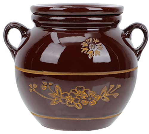 Angoily 3732298264 Горшочки Глиняные G?rtopf Keramik Sauerkrauttopf Gurkentopf mit Deckel Einlegetopf Luftdichte Vorratsdose Vorratsbeh?lter Lebensmittel Beh?lter für Essiggurken Sauerkraut Kimchi