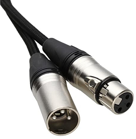 Braided XLR Microphone Patch Lead Durable Low Noise Tangle Free Cable Black 0.5m [0.5 metres]