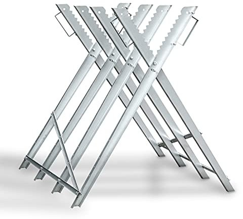 Daromigo Scie en métal galvanisé Chevalier de sciage pour tronçonneuses en bois bock de scie pliable 81 x 80 x 80 cm chevalet en métal galvanisé Charge maximale : 150 kg