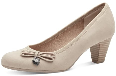 s.Oliver Damen Pumps mit Schleife mit Herzdetail, Beige (Nude), 39 EU