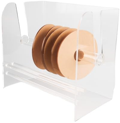 VOANZO Distributeur de Rouleaux d'autocollants en Acrylique, Distributeur d'étiquettes réglable, Support d'étiquettes Autocollantes Transparent, Organisateur pour Bureau, école, Maison avec 6 disques