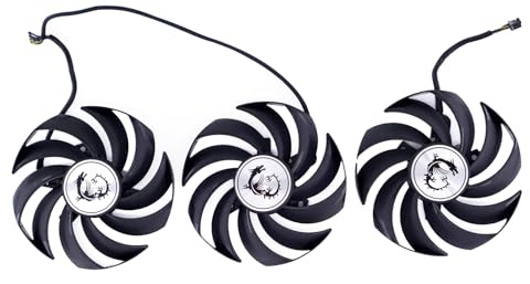 iHaospace Grafikkarten Kühler Replacement Parts Graphics Card Cooler Fan Kompatibel mit MSI GeForce 3060 Ti 3070 Ti 3080 Ti 3090 Gaming Z/X Trio LHR, RX 6800 6900 XT, PLD09210B12HH, 2 Ball Bearing