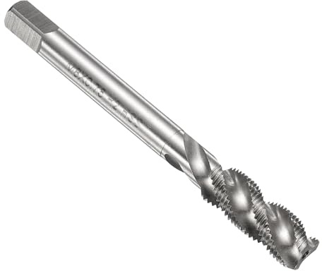 sourcing map Spiral Flute Thread Taps M8 x 1 H2 Metric Machine Threading Tap Bit, Uncoated Screw Tapping Repair Tool, M2 High-Speed Steel (HSS)