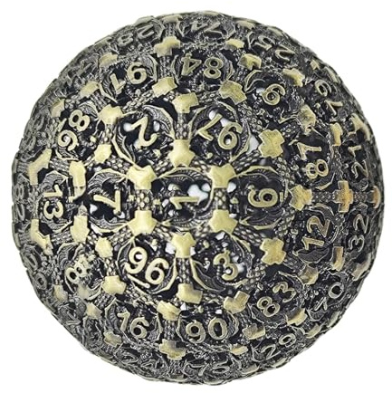 Cubo in poliedro di metallo – Cubo singolo da 100 pagine per giochi di ruolo, RPG ad alta precisione | Accessorio di gioco per tablet, penne e carta, collezionisti e giocatori
