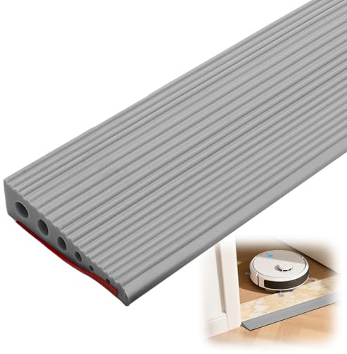 Rampa per soglia, 100 x 10 x 2,5 cm, superficie antiscivolo, rampa di carico in gomma, per sedia a rotelle, passeggini, deambulatori o scooter (grigio, 2,5)