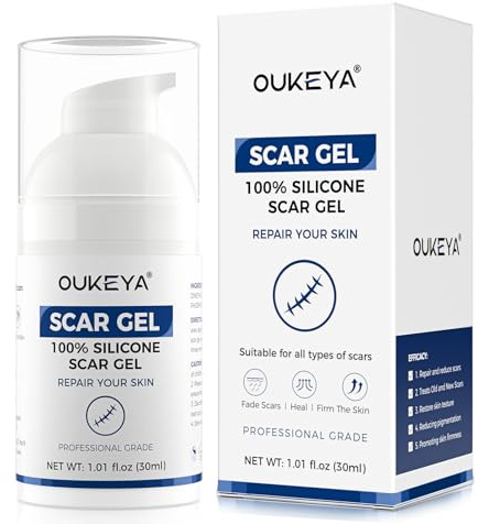 OUKEYA Gel per cicatrici, gel per cicatrici in silicone, tratta cicatrici vecchie e nuove