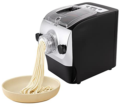 HZOPUTLH Electric Pasta Maker, Automatic Noodle Maker with 8 Different Pasta Shapes, 260W Electric Pasta Maker Machine With 4 Digit LED for Home and Noodle Shop Dumpling Skin, Macaroni