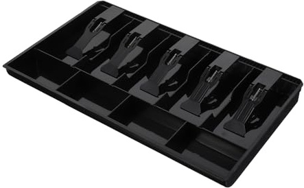Cabilock Cassetto Porta-Denaro Cinque Scomparti Vassoio Porta Soldi in Materiale Robusto Organizer per Contanti e Monete per Negozi e Ristoranti