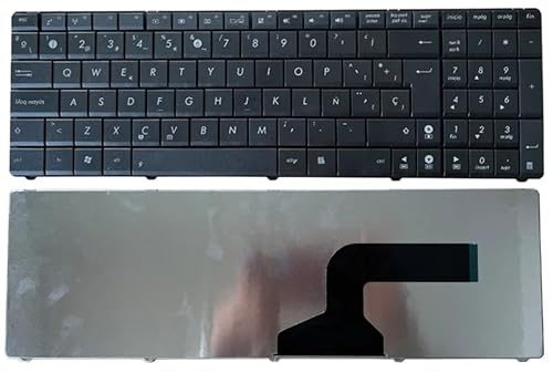 HYFOZAE Teclado español para portátil ASUS A52J k53 X53 X54H A53 N53 N60 N61 N71 N73S N73J P52 P52F P53S X53S X55V X54HR Negro SP Repuestos