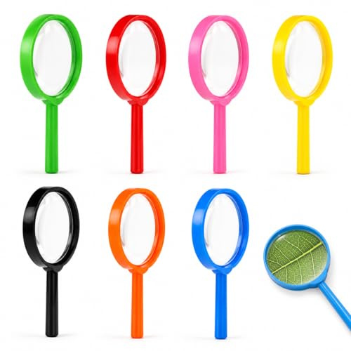 RUAVOEY 7 Pièces Mini loupe pour enfants, cadeau d'anniversaire, plastique acrylique, pour Observer Insectes et Plantes Cadeau Éducatif pour Enfants