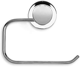 Croydex Stick 'n' Lock Toilet Roll Holder - Easy Bathroom Storage Solution, Self Adhesive, Chrome Plated Brackets, No Drilling Needed, Adhesive Pad for Flat Surface