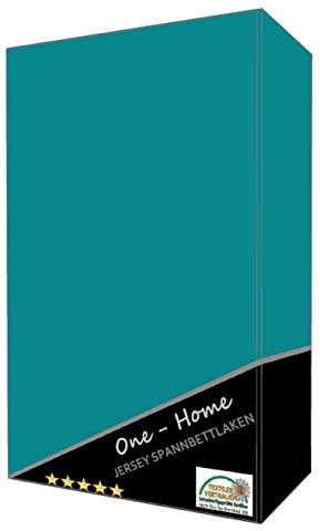 one-home 2er Pack Spannbettlaken Bettlaken Petrol 90 x 200 cm - 100 x 200 cm Baumwolle
