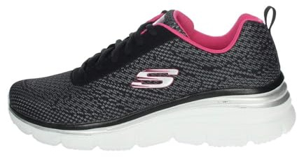Skechers Fashion Fit-bold Boundaries, Scarpe da Ginnastica Donna, Nero Black Hot Pink Bkhp, 39 EU