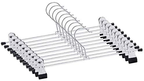 Hosenbügel Metall,10 Stück Rockbügel,Kleiderbügel für Hosen Socken Röcke, 30cm Platzsparend Kleiderbügel mit 360° Drehbar Haken,Schwarz