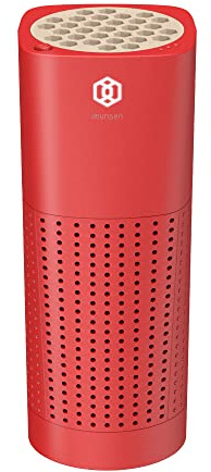 IMUNSEN M-003R Purificatore d'Aria con Filtro in Legno di Cipresso, Filtrazione a 4 Stadi, Filtro HEPA True H13, Cattura Fumo, Odori, Porta USB 5V per Auto, Made in Corea