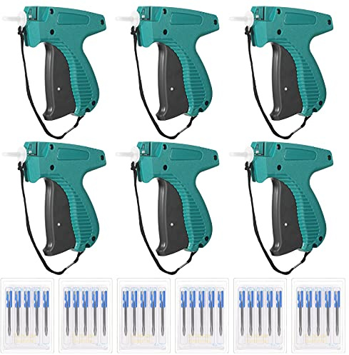 Honoson 6 Pieces Tagging Gun for Clothing Garment Tag Gun Tag Attacher Label Tagging Machine with Steel Needles Tagger Applications for Boutique Store Consignment Garage Yard Retail