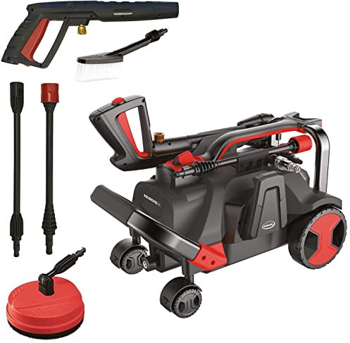 Ewbank EW6140 AQUAROVER140 High Power Pressure Washer, 140 Bar / 2030 PSI, 1800 Watts, 4 Wheels for Easy Mobility, Outdoor Home, Patio & Car Cleaner, Red/Black