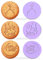 SSKHE Lot de 3 tampons ronds violets en acrylique pour biscuits de l'Aïd