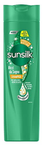Sunsilk, Shampoo Ricci da Sogno, Shampoo per Capelli Ricci Definiti ed Elastici, Formula Active Fusion Arricchita con Olio di Macadamia, Elastina e Biotina per Capelli Visibilmente Sani, 400ml