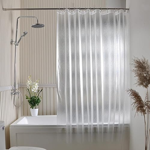 DOPROP 12G PEVA Anti-Mould Shower Curtain Liner, Heavy Duty Waterproof, Semi-Transparent, Washable and Quick Dry, Durable for Bathroom, Bathtub and Wet Room, 180x180cm