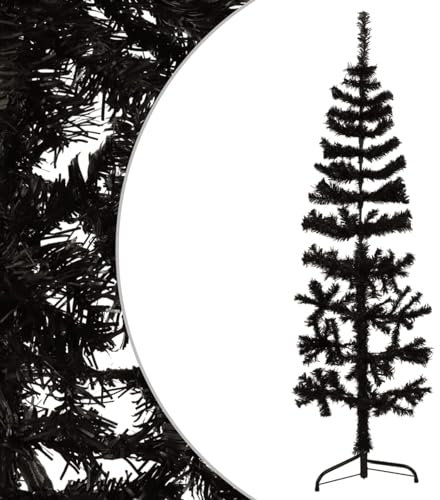 Sufrk Medio árbol de Navidad Artificial con Soporte Negro 150 cm Modelos De áRboles De Navidad