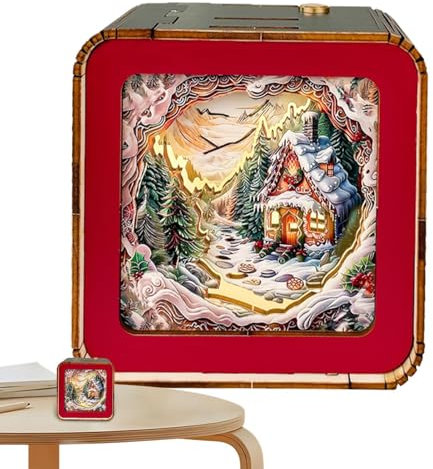 Nachtlicht Puzzles aus Holz, Nachtlicht, Puzzles aus Holz, kabellos, LED-Nachtlicht, Nachtlicht aus Holz, Puzzle, Dekoration für Büro zu Hause für Erwachsene