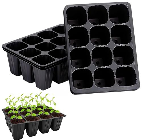 WizeFolk 10 Pezzi Vassoi per Piantine per la Coltivazione,120 Fori Alveoli per Semina,Vassoi per Semi,Semenzaio Germinazione,Seme Starter Vassoio,Piante Vassoio di Semina