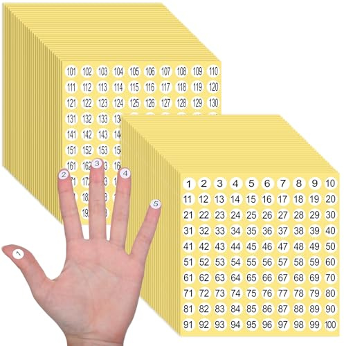 Jeffdad 6000 adesivi con numeri piccoli, da 1 a 200 etichette rotonde consecutive, 1,0 cm, etichette autoadesive numerate per organizzare l'inventario, decalcomanie per interni ed esterni
