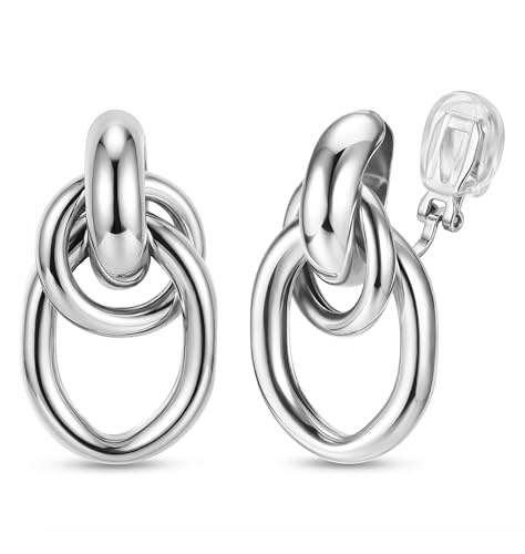 Kakonia Clip On Örhängen Knot Twist Clip On örhängen utan stansning för kvinnor flickor örhänge set