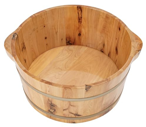 Vasca da bagno per piedi in legno, pratica vaschetta per pedicure in legno, per benessere, spa, casa, pedicure, sauna, rilassamento, massaggio, casa, 36,5 x 18 cm