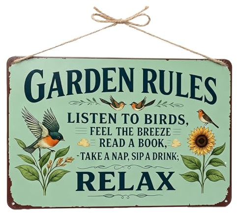 ARYIMYDP Cartel de Chapa Metálica Retro con Frase Graciosa, Letrero de Jardín en Relieve, Decoración Exterior Resistente a la Intemperie, Ideal para Huerto, Terraza o Valla, Regalo para Jardineros